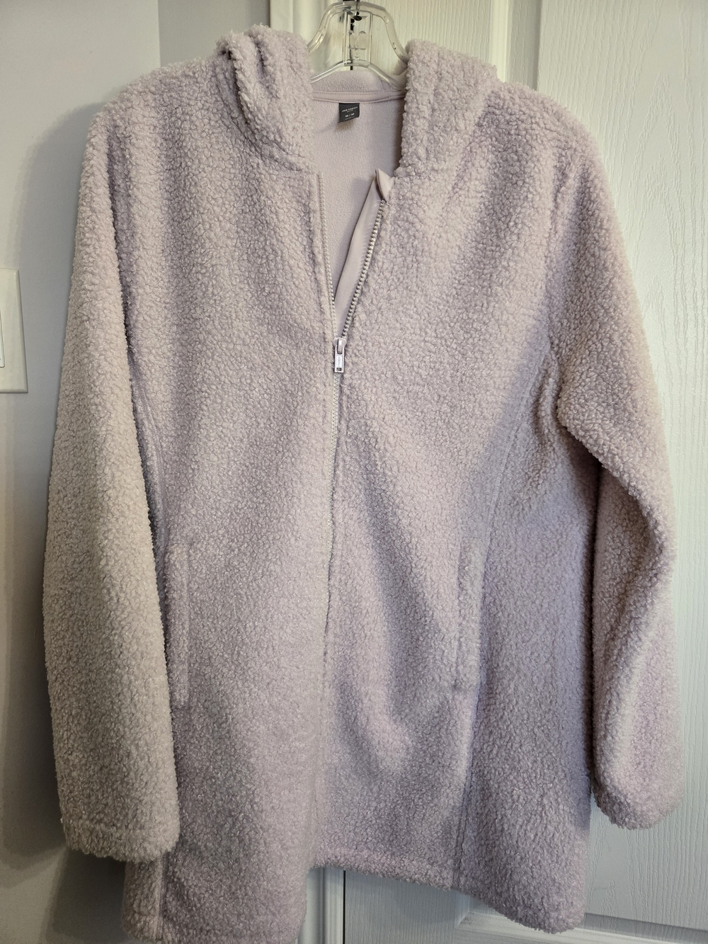 Joe Fresh Plush Hooded Zip-Up Jacket in Light Pink